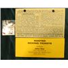 Image 2 : Facsimile May 30, 1947 Admittion Ticket "Ray "Sugar Robinson vs. Jimmy Doyle Lower Arena" on a Busin