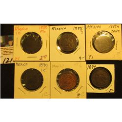 Mexico One Centavo Collection: 1880mo, 1887/7mo, 1889mo, 1890mo, 1894mo, & 1897mo. Grades up to VF+.