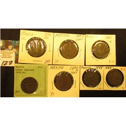 Mexico One Centavo Collection: 1886mo, 1887mo, 1887/7mo, 1888mo, 1889mo, 1890mo, & 1896mo. Grades up