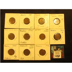 Mexico One Centavo Collection: 1903m, 06mo, 23mo, 33mo, 35mo, 36mo, 37mo, 38mo, 40mo, 42mo, & 45mo. 