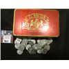 Image 1 : "El Roi-Tan Flor Fina Perfect Cigars Belvedere" Tin with a group of old World War II U.S. Steel Cent