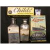 Image 1 : Original antique box containing "Childs' Brushless Shaving Cream"; empty box "Liner Brand Cleaned Cu