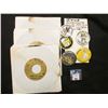 Image 1 : (6) 45 RPM Records with the 1981 Iowa Hawkeye Songs "Hawkeye Hut-Hut" & "Bringing Home the Roses" by