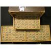 Image 2 : Old Wooden box in poor condition, one brass hinge left intact containing many pieces of a Mahjong se