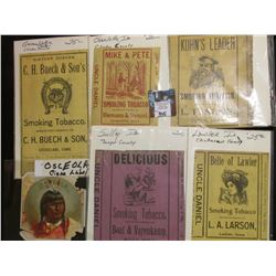  Osceola  Cigar Box label (rough condition); & Tobacco Box labels from Charlotte, Ia., Tipton, Ia., 