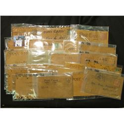 Group of (23) Old Leather Post Cards, includes Chicago, Ill., Dillon, Mt., Syracuse, N.Y., Los Angel