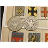 Image 3 : (2) Ready to Frame Illustrations of Heraldic Shields for various departments of France; & 1900 P & 1