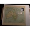 Image 1 : 10.5" x 11.5" "Physical Map of Australasia" ready for framing; & 1902 P & 1903 S Barber Half Dollars