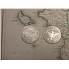 Image 3 : 8.5" x 10 7/8" Map of "Central America" ready for framing; & 1902 P & 1903 P Barber Half Dollars in 