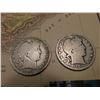 Image 2 : 8.5" x 11" Map of "India" ready for framing; & 1904 P & 05 S Barber Half Dollars in G-AG.