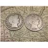 Image 2 : 8.5" x 11" Map "Brazil and Guayana" ready for framing; & 1906 0 & 1907 D Barber Half Dollars in Good