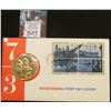 Image 1 : 1973 Official US Bicentennial Medal w/1st Day Stamp Cover As Issued