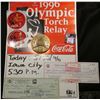 Image 1 : Atlanta 1996 sign used in Iowa City, Iowa "1996 Olympic Torch Relay Presented by Coca-Cola; pair of 