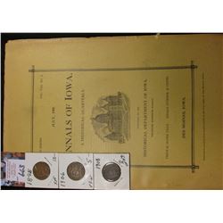 July, 1908 "Annals of Iowa", Historical Department of Iowa, Des Moines, Iowa; & 1898, 1906, & 1908 I