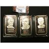 Image 2 : Three-piece encased Champions of Liberty Set of One Troy Ounce .999 Fine Silver Ingots, "Abraham Lin