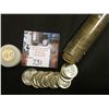 Image 1 : 1958 D Original BU roll of Roosevelt Dimes stored in a plastic tube. Super toned end coins. (50 pcs.