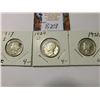 Image 1 : 1917 S Fine, 29 D Fine, & 31 S VG-F Mercury Dimes.