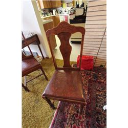 Oak Leather Padded Press Back Charis (6)