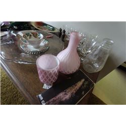 Pink Diamond Vase & Glass