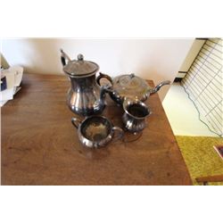 Marbaro Silver Plated Teapot, Coffee Pot, Cream & Sugar