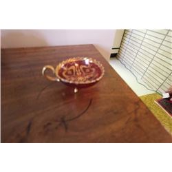 Ruby Glass Finger Bowl W/ Gold Trim