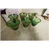 Image 1 : Green Stemmed Wine Glasses (6) (Gold Embossed)