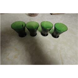 Shot Glasses - Green Embossed (Set of 4)