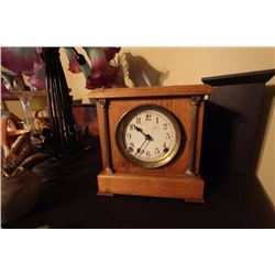 Sessions 1/4 Cut Honey Oak Mantle Clock - Chiming