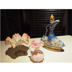 1962 Regal Decanter - Ruffle Vases 2 - Fenton