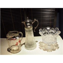 Fancy Crystal Bowl - Silver Plated Top Pitcher-Scoty Pitcher