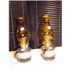 Image 1 : Pr of Brown Glass Finger Lamps
