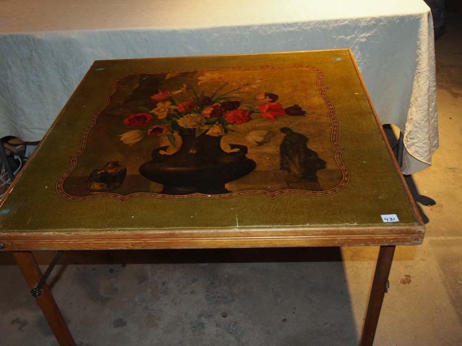 Vintage Folding Wooden Card Table