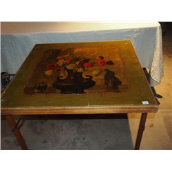 Vintage Folding Wooden Card Table