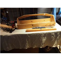 Old Tool box / Wooden Level & Tools Manual Miter Saw