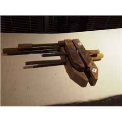Antique Pair of Wooden Clamps