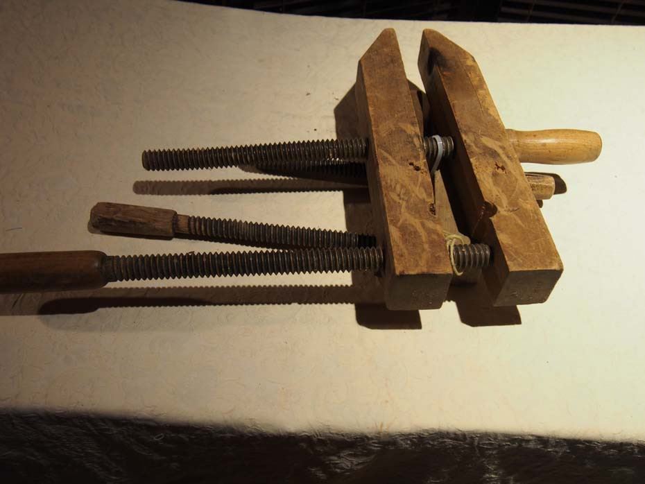 Antique Pair of Wooden Clamps