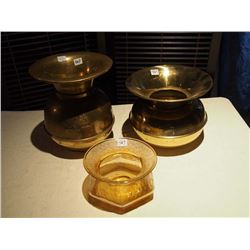 Union Pacific RR Brass / Brass Spittoon / Glass Spittoon