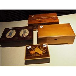 Wooden Boxes 1w/ musical in lay
