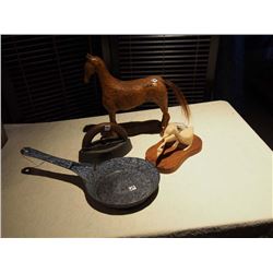 Wooden Horse - Granite Pan - Iron - Wooden Carved Ducks
