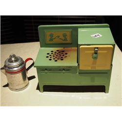 Antique Metal Electric Stove w/ Kettle