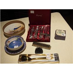 Fresh Flower Holders (2) - Nippon Vase - Set of Silver Plated Forks - Spoon - Cup & Saucer