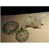 Image 2 : Antique Butter Dish w/ Green Pattern - Marble Love Doves