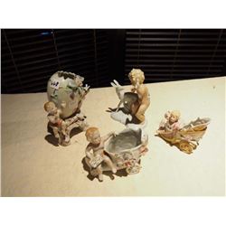 Cherub Figurines (3) Naked Boy w/ Deer