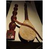 Image 2 : Wooden Decorative Mandolin w/ Stick - Wooden Totem Piece