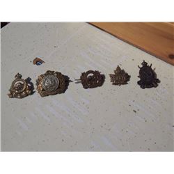 Army Cap Badges (5) RCAPC / Inf. Corps, Lake Superior Regt 22 SK Light Horse/ 28 North West Battalio