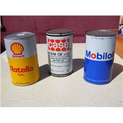 Rotella Oil (Drained) /Case HDM Motor Oil (Full) /Mobiloil (Full) (All One Quart)