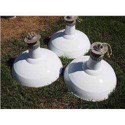 Porcelain Service Station Light Fixtures (3)