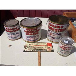 Rogers Syrup Pails (4) W/ Advertising
