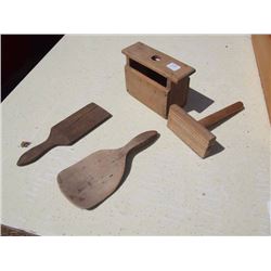 Wooden Butter Mould/Wooden Spatulas/Wooden Stocking Stretchers