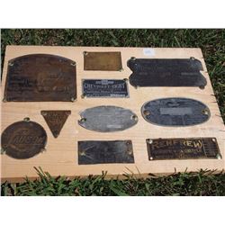 Antique Equipment Brass Serial Number Tags